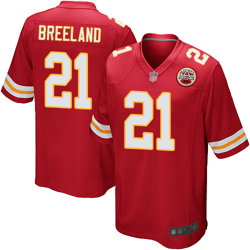 Men Kansas City Chiefs 21 Breeland Bashaud Game Red Team Color Football Nike NFL Jersey